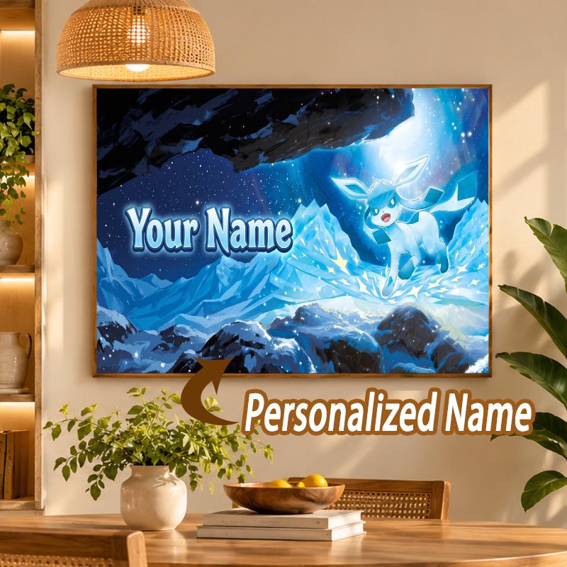 Glaceon Custom Name Diamond Painting Personalized 5D Full Drill DIY Diamond Art Home Decor