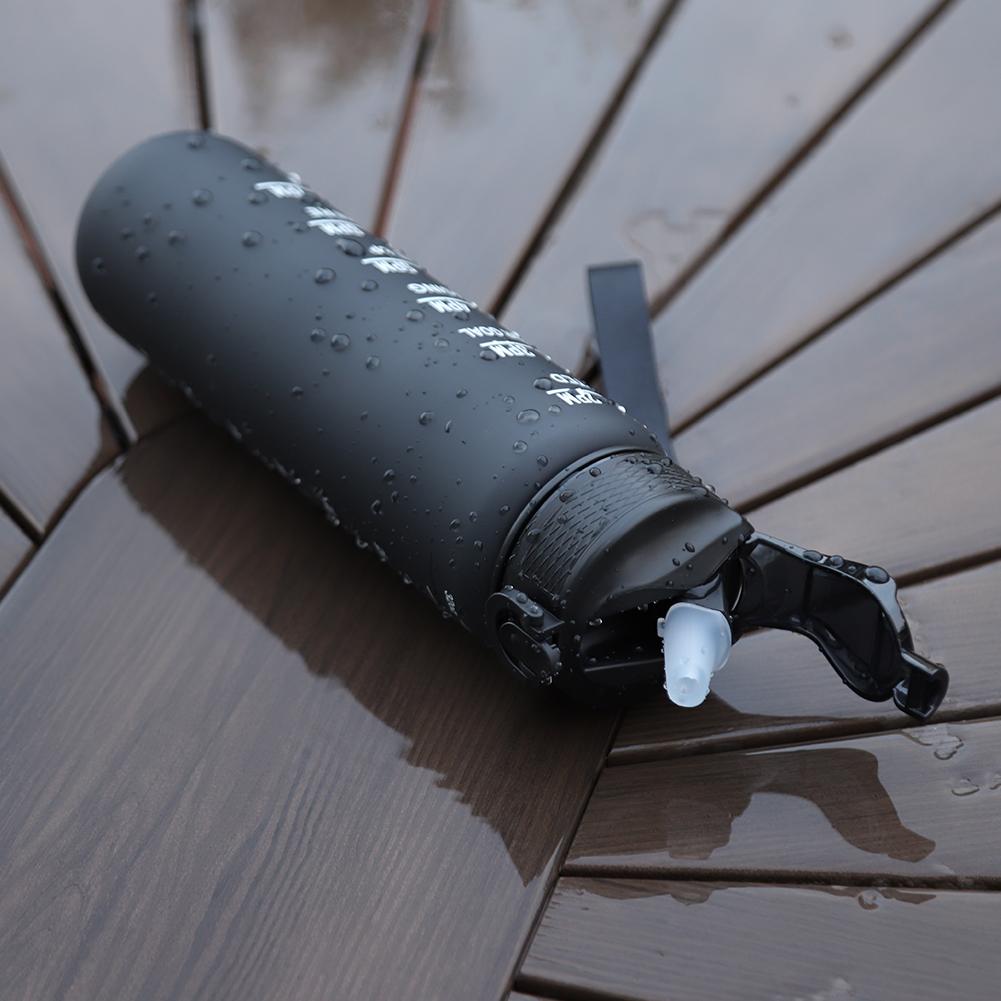 

Герметичные чашки для фитнеса емкостью 1000 мл со шкалой времени для бега в походе (черный)