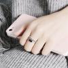 Retro Double Layer Epoxy Rectangle Geometric Ring for Women