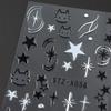 Black Silver Cat Animals Nail Sticker Decals Y2K Charms Cute Dog Cartoon Adhesive Sliders Foils For Manicure Nail Art Decoration