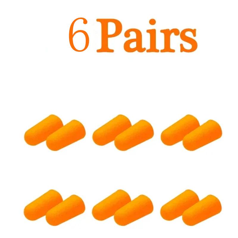 

6/10 Pairs Anti Noise Earplugs Work Study Sleep Travel Aircraft Noise Reduction Soft Foam Earplugs Separately Packaged