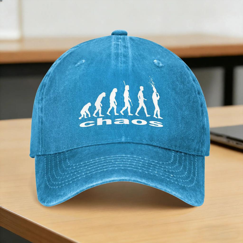 More Chaos Evolution Kens Carsons Sun Baseball Cap Classic Couple Women Washed Hip Hop Hats SunProof Kpop Rock Baseball Caps