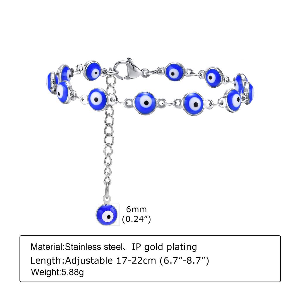 Jewelry, Stainless Steel Devil'S Eye Bracelet, Women'S Fashion Versatile Jewelry Br-1252