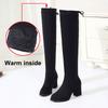 Boots Over The Knee For Women Size 12 Mid-Calf Knee-High Boots Winter Long Warm Shoes Retro Knee High Boots Women Wide Calf