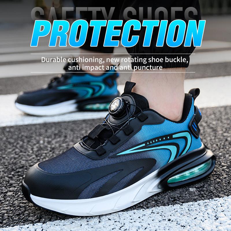 Drehbare Schnalle, leichte und atmungsaktive Arbeitsschuhe, Schutzschuhe, Arbeitssicherheit, durchtrittsichere Schuhe mit Stahlkappe