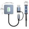Aluminum USB C Hub 10Gbps 4 in 1 USB 3.2 Adapter with 4 USB 3.2 4 Port USB C+USB Splitter Extender for PC Laptop