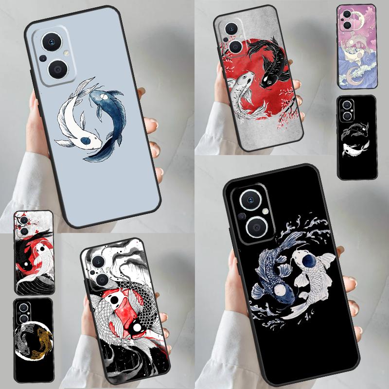 Koi Fish Yin Yang Case For OPPO Reno 4Z 5Z 8T 10 11 Pro 11F 5 6 7 8 Lite OPPO Find X5 X6 Pro X2 X3 Neo Cover