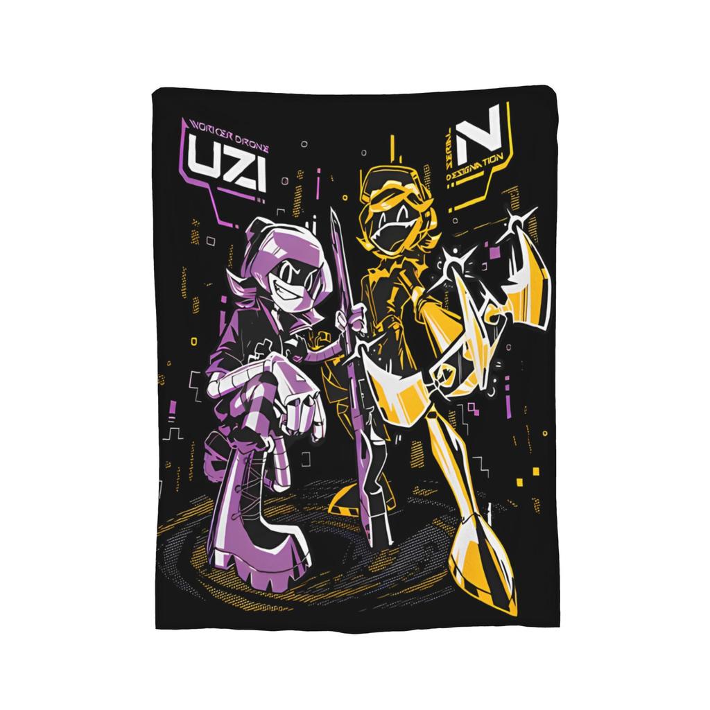Murder Drones  Fleece Throw Blankets Uzi Doorman Aesthetic Blanket for Bed Bedroom Super Warm Bedroom Quilt,