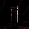 Personality Gothic Silver Color Cross Long Sword-shaped Pendant Dangle Earrings for Men Women Halloween Fashion Retro Jewelry