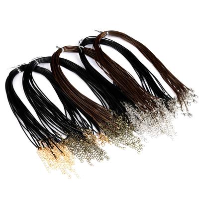 100 pezzi Cavo in Pelle da 1,5/2 mm con Moschettone per Collana Ciondolo Bracciale Corda Intrecciata Fabbricazione Gioielli Fai da Te
