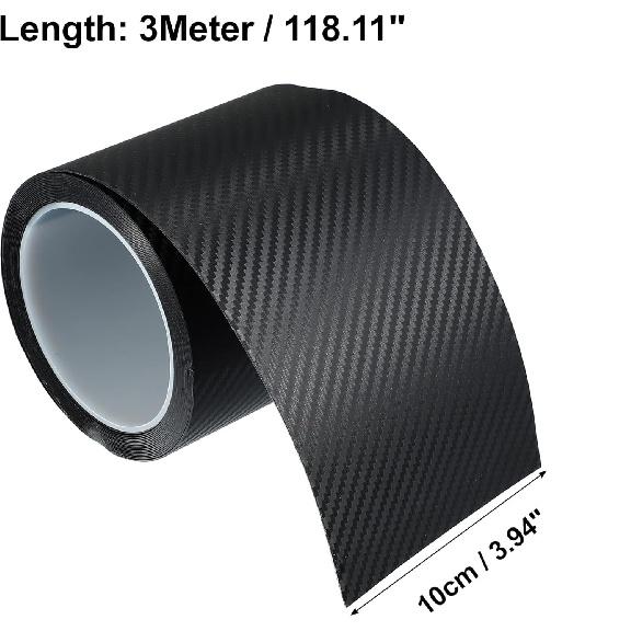 Car Door Edge Guards Door Sill Protector 3D Carbon Fiber Car Wrap Film Vinyl Automotive Wrap Film Car Door Sill Protection Film Anti-Collision Fits