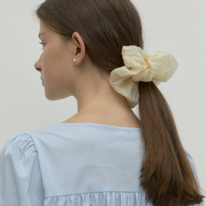DEPOUND oganza charm point scrunchie - ivory