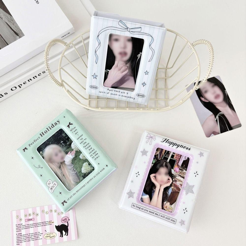 

Bow Photocard Holder PU Kpop Idol Photo Album Cute Name Card Album A