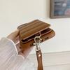 For iPhone 15 Pro Case Card Slots Kickstand PU Leather+PET Phone Cover with Wrist Strap
