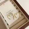S925 Silver Needle Heart Earrings: Simple, Luxurious, and Versatile Cold-Style Hoops for Women