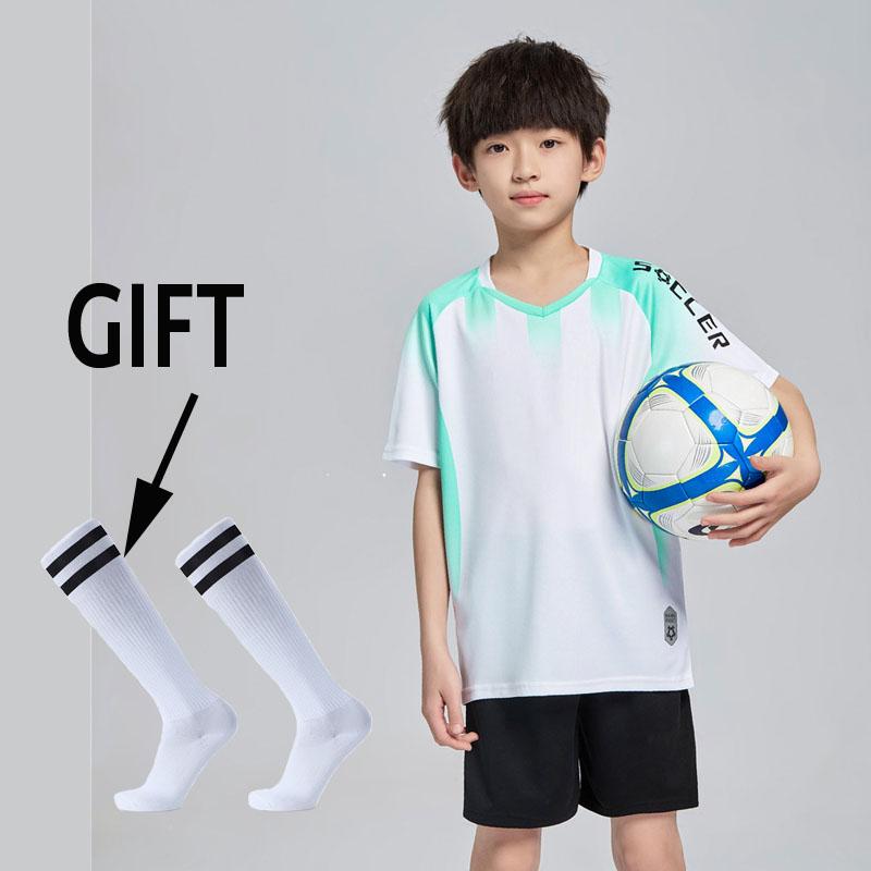 Child Soccer Jerseys Sets Boys&Girls Football Shirts Sportswear Youth kids Football Training Uniforms Tracksuits with Socks