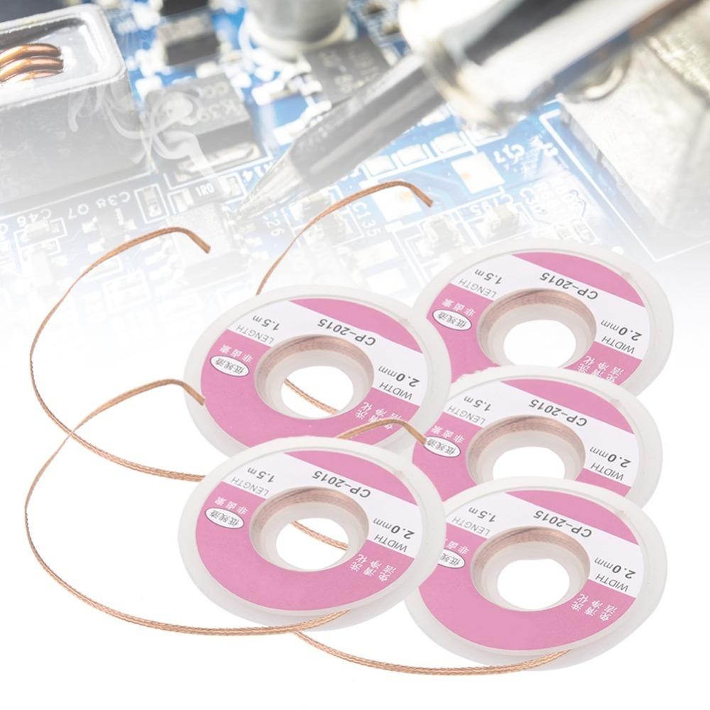 5pcs 1.5m Length Solder Wick Remover CP-2015 Desoldering Braid Tape Desoldering Wick For PCB Repair