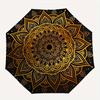 1 Stück Goldenes Mandala Automatischer Regenschirm - 8-Speichen Faltbares Design, Outdoor-Abenteuer und Familienfeiern yy250829024
