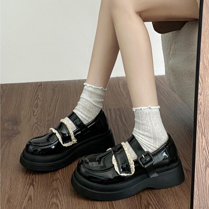 Fashion Retro French Mary Jane Single Shoe Women's 2024 New Summer Round Toe Design Versatile Thick Sole Small Leather Zapatos Mujer
