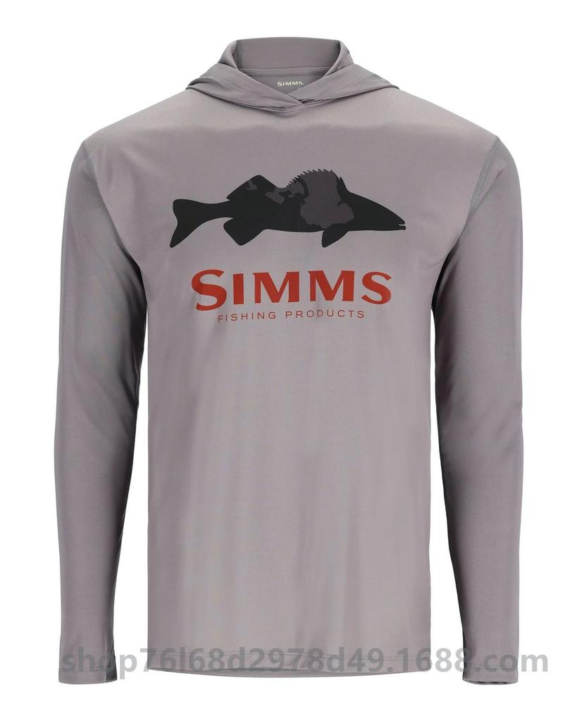 Cross-border SIMMS fishing suit UPF50 long-sleeved hoodie quick-drying breathable sunscreen clothes Luya outdoor T-shirt new