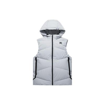 Color Block Letter Zipper Hooded Sleeveless Down Vest Men Vests Mud Lime 152341906-1