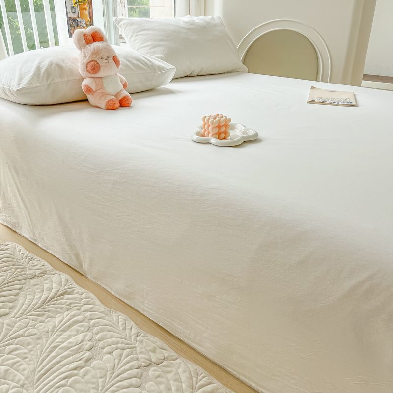 Striped Washable Bed Sheet Solid Color For Student Dormitory