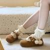 Bow Sweet Cool Wind Women's Winter New Velvet Flat-bottomed Lace-up Cotton Shoes Snow Boots