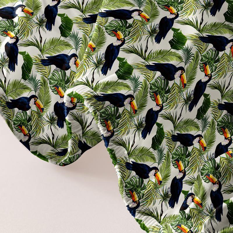 1 Simple Modern Plant Flower Animal Printed Matte Fitted Sheet, Bedroom Printed Bed Cover, Bedding (Excluding Pillowcases)