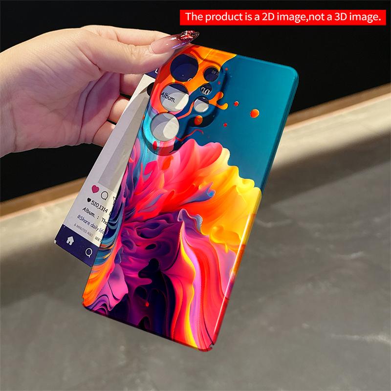 2DFlat Samsung Phone Case Vibrant Fluid Splash Abstract Design Applicable To Galaxy S23 S24 S25ULTRA S26 A12 A14 A15 A16 A54 A55