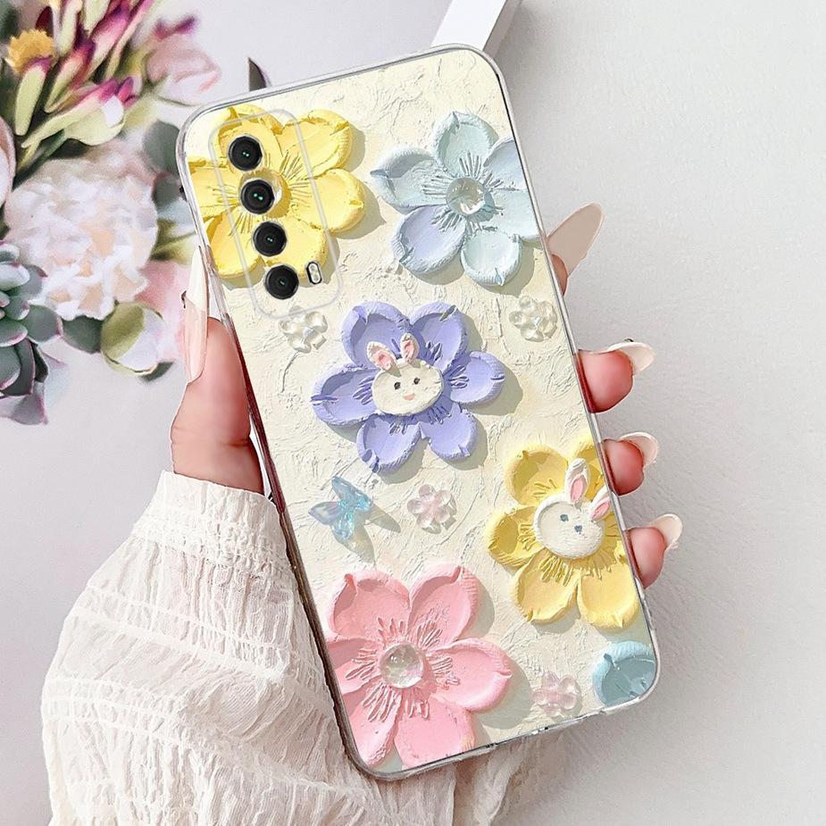 For Huawei Y7a Case PSmart 2021 Cute Cat Fashion Painted Cover Soft Slim Phone Case For Huawei P Smart 2021 Y 7a HuaweiY7a Shell