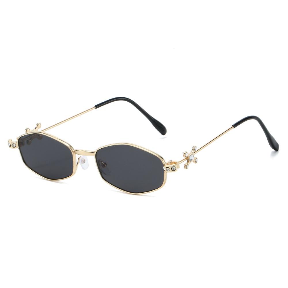 New Luxury Gradient Oval Women Sunglasses Rhinestone Inlaid Frame UV400 Protection Stylish Men Sun Glasses