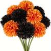 10pcs Outdoor Artificial Marigolds - Plastic Fake Flowers Without Container, Perfect for Day of the Dead, Thanksgiving, Christmas, Halloween