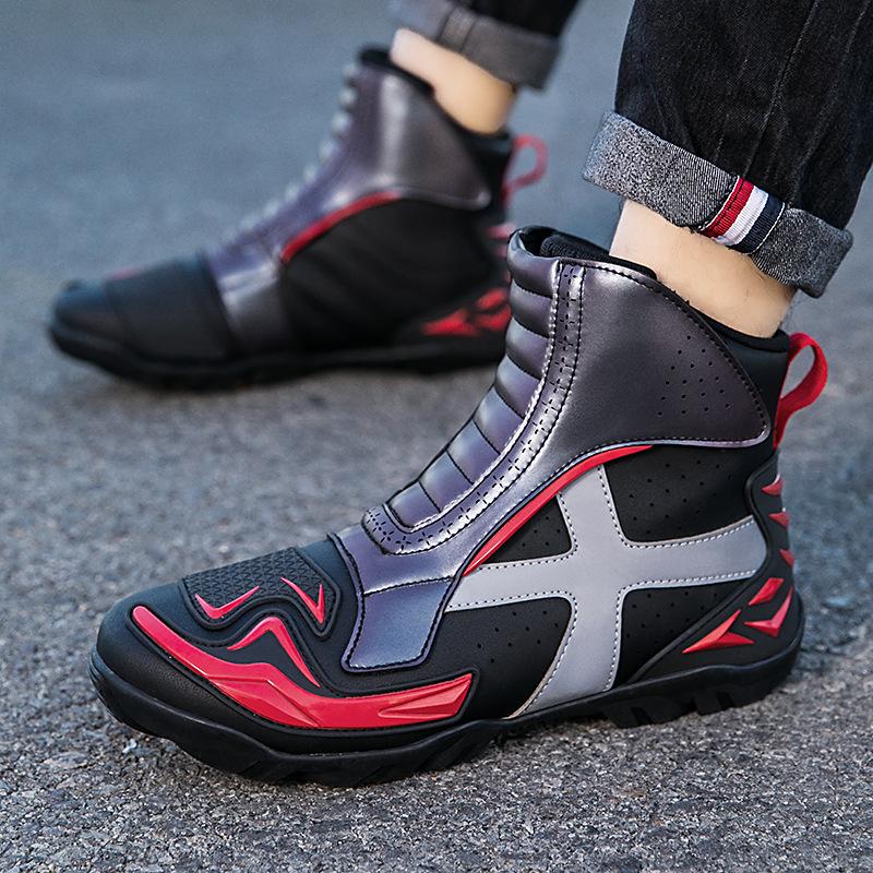 Motorcycle riding shoes, men's motorcycle boots, all-season anti-drop retro rally boots, casual breathable racing boots