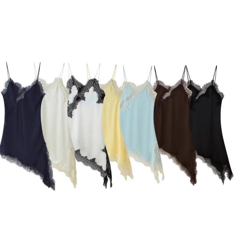 Trendy Sexy Lace Asymmetrical Dress for Women - European & American Style