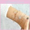 Bohemian Cactus Knot 4-piece Bracelet Set Triangle Crystal Bracelet