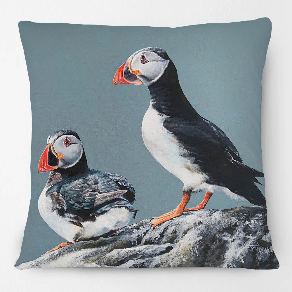 Australian Kingfisher Puffins Seagulls Tropical Parrot Birds Painting Cushion Cover Decorative Pillows For Sofa Home