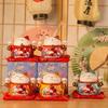 Bell Fortune Cat Piggy Bank Ceramic Desktop Decoration Crafts Cat Money Bank  Opening Gift