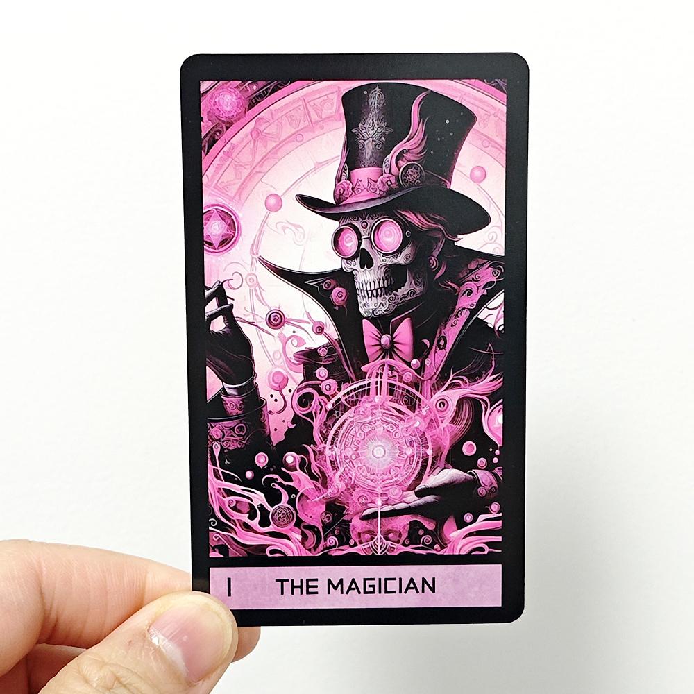 Pink Gothic 10.3*6cm Themed 78 Pcs Tarot Cards