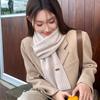 New Winter Knitted Scarf Women's Acrylic High-end Beige with Careful Machine Vertical Striped Scarf