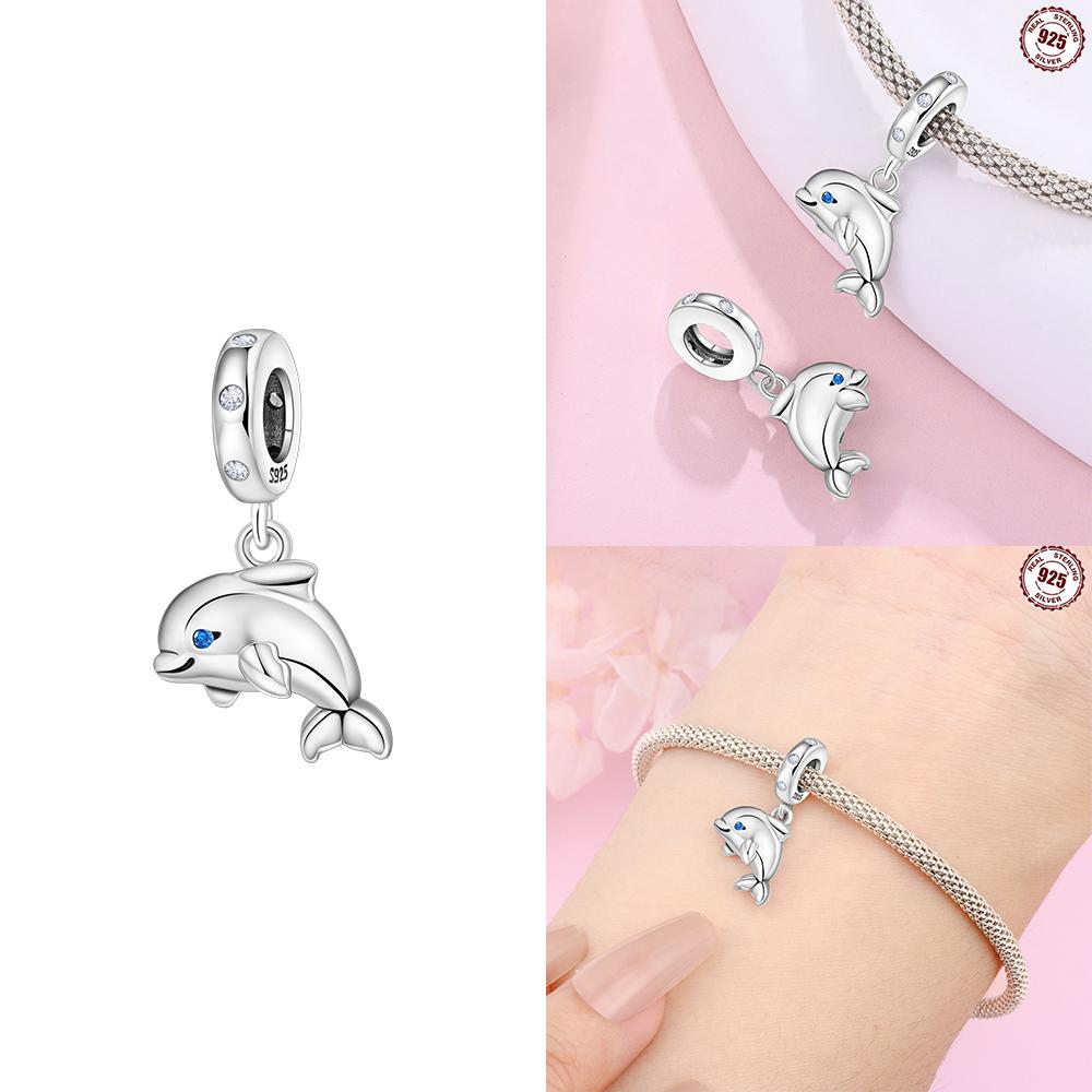 Original Charm Copper Heart Purple Zircon Crab Pendant Animal Marine Shell Mermaid Beads Fit Bracelet Women Jewelry Diy Gift