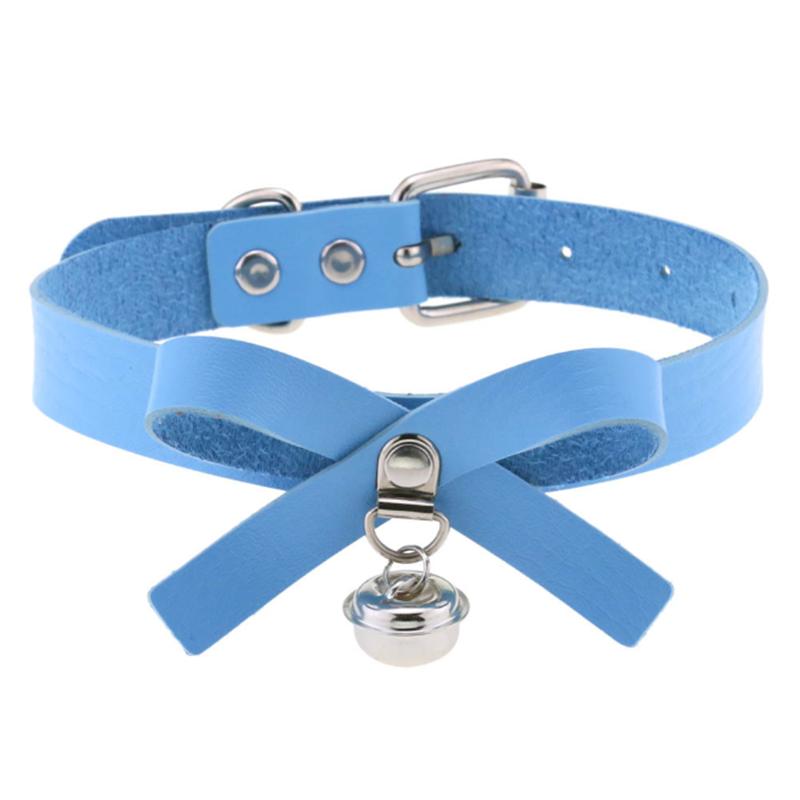 1Pc Punk Women Harajuku Heart Religion Cross PU Leather Choker Necklaces Punk Gothic Spike Rivet Collares Bell Torques Jewelry