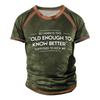 Men's Raglan T-shirt Retro Short Sleeve Round Neck Letter Printing Tops