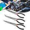 3Pcs Needle Nose Pliers Set 11 Inch Carbon Steel Long Reach Pliers Non-slip Straight Bent Nose Pliers O-Shaped Circle Pliers