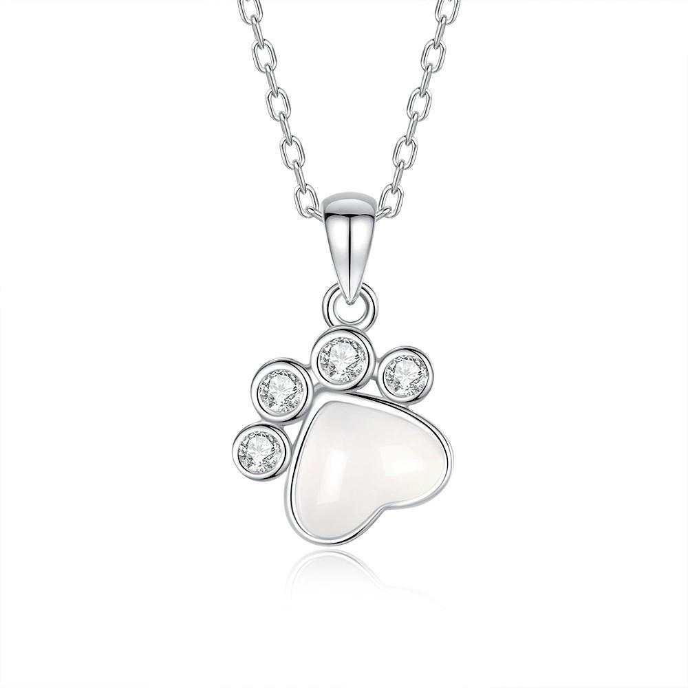 Fashion Jewelry 925 Sterling Silver Elegant Cat s Paw Pendant Necklace for Women Factory 925 Silver Jewelry Silver