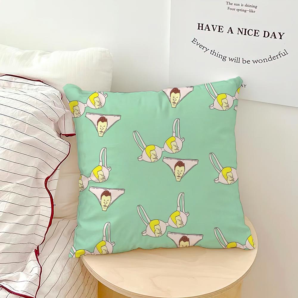 Living Room Headboard Bedroom Office Cushion Cushion Cartoon B-Beavis and Sofa B-Butt-Head Nap Funny Time Pillow Case