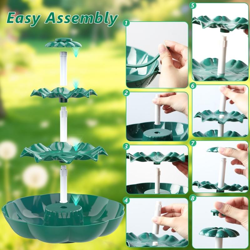 1pc Solar Fountain Pump,Three-Layer Solar Bird Bath Fountain,Easy To Install,For Indoor And Outdoor Garden Villa Water Scenery