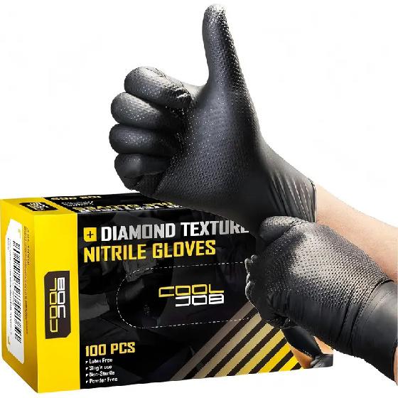 Heavy Duty Orange Nitrile Gloves  8mil Heavy Duty Disposable Gloves with Diamond Textured Latex Free Mechanic Tattoo Auto Gloves
