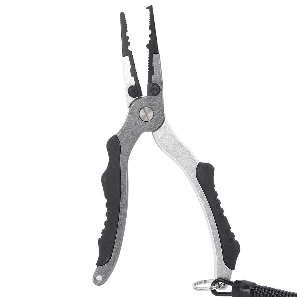 Rubber Handle Aluminium Alloy Casting Anti skid Easy Opening Ring Fishing Pliers Hook Remover Tool with Storage Bag