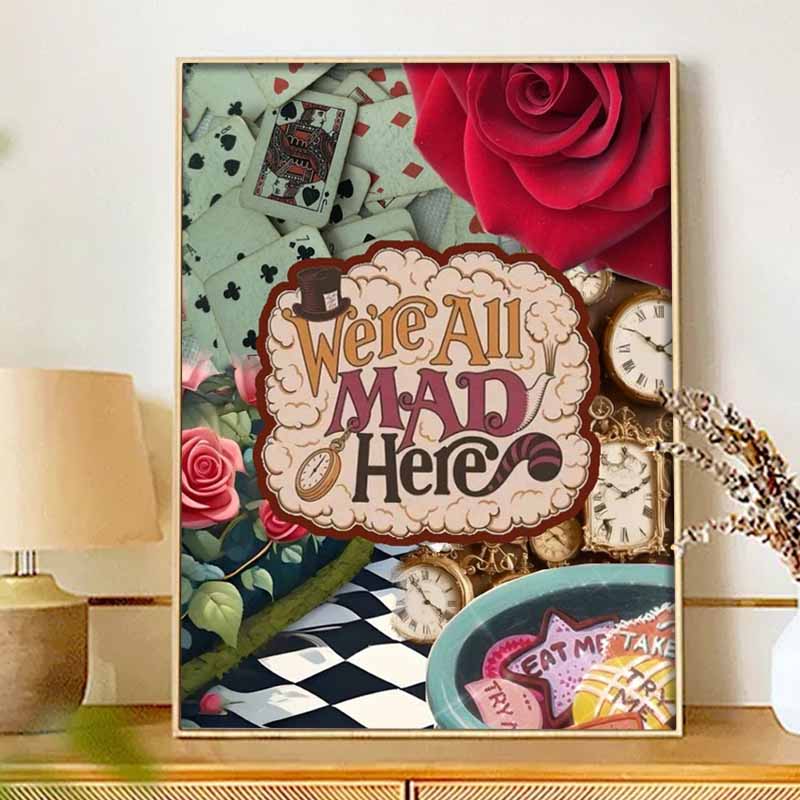 Disney Diamond Painting 5D DIY Alice Wonderland Mad Hatter Diamond Painting Kit Adult/Beginner Gift Idea Home Decor