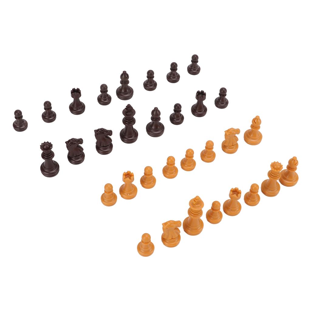 Chess Pieces Only PS Plastic Replacement Chessmen Figurine Pieces 49mm Height King for Party Relaxing(Black White )